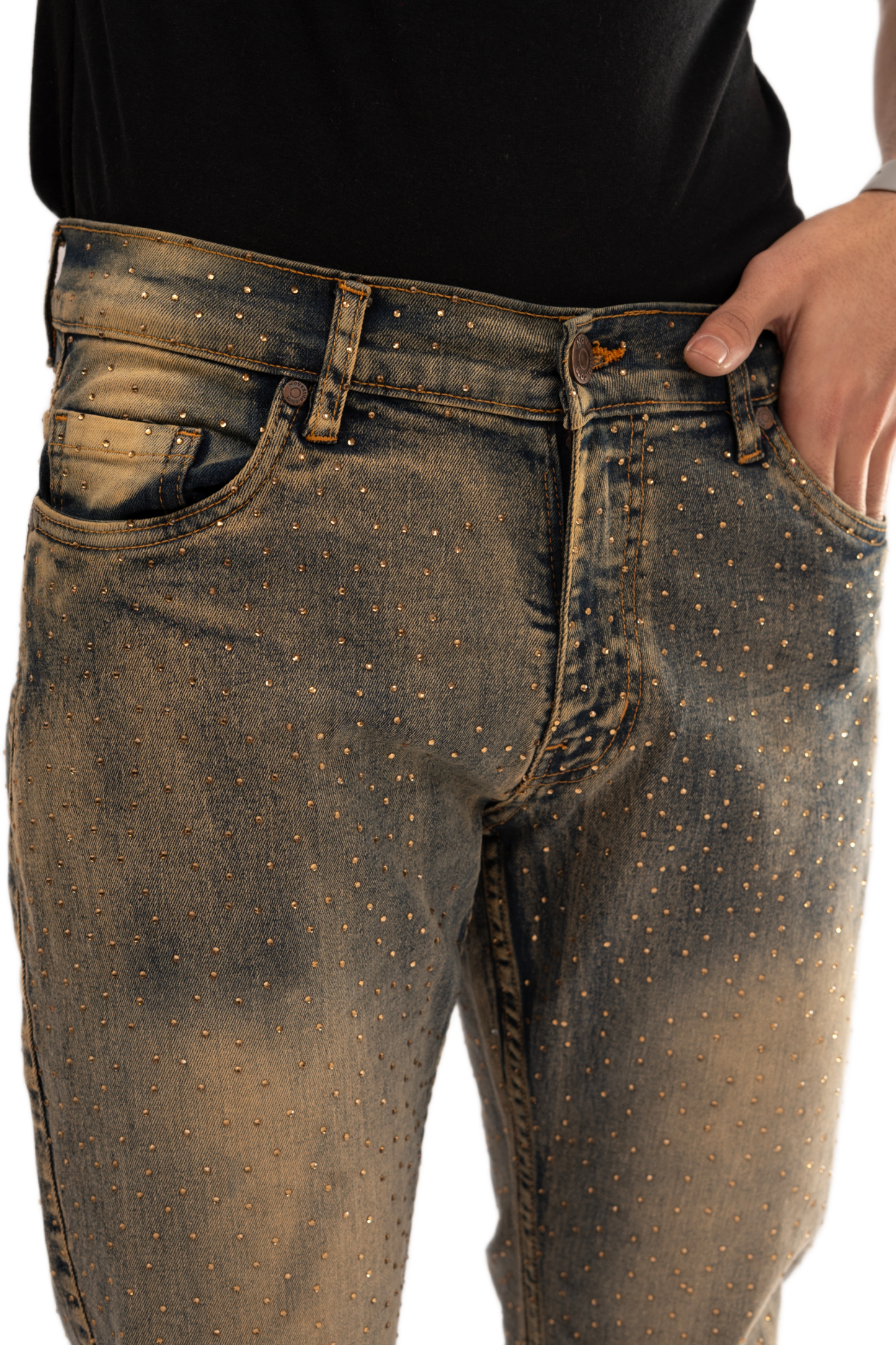NOVASTILE M4 Rhinestone Jeans - Light Tint