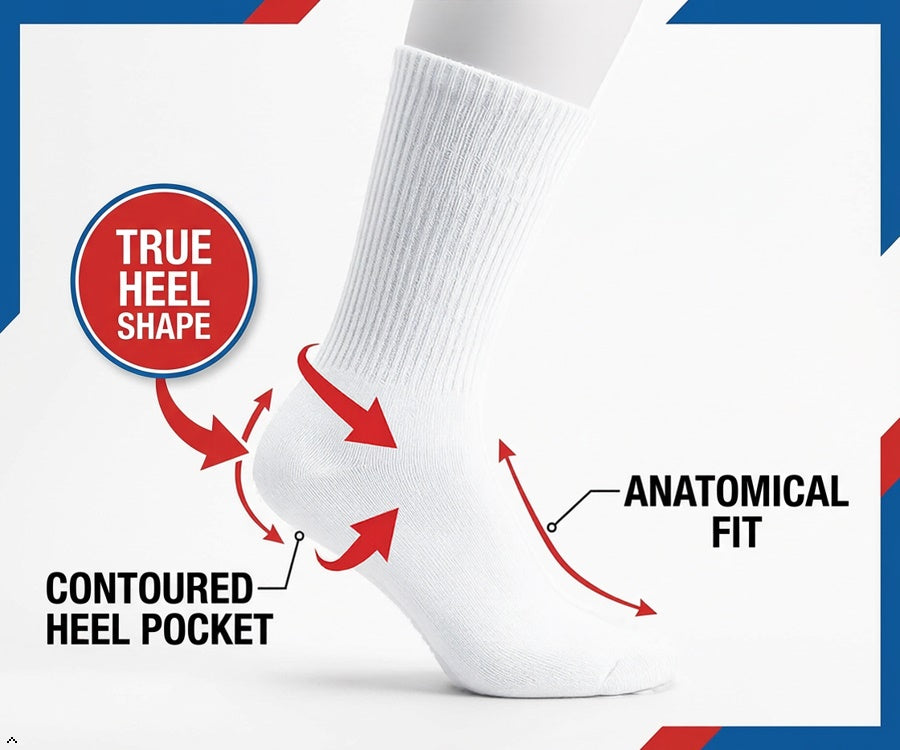 NOVASTILE Crew Diabetic Socks for Men & Women, Non-Binding Cotton for Neuropathy, Cushioned Moisture-Wicking Loose Fit, 6 Pairs, Size 9-11
