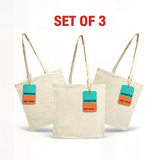 BTEXPERT 100% Cotton Natural Tote Bags NS5340