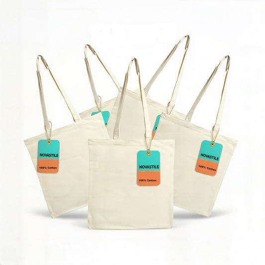 BTEXPERT 100% Cotton Natural Tote Bags NS5340