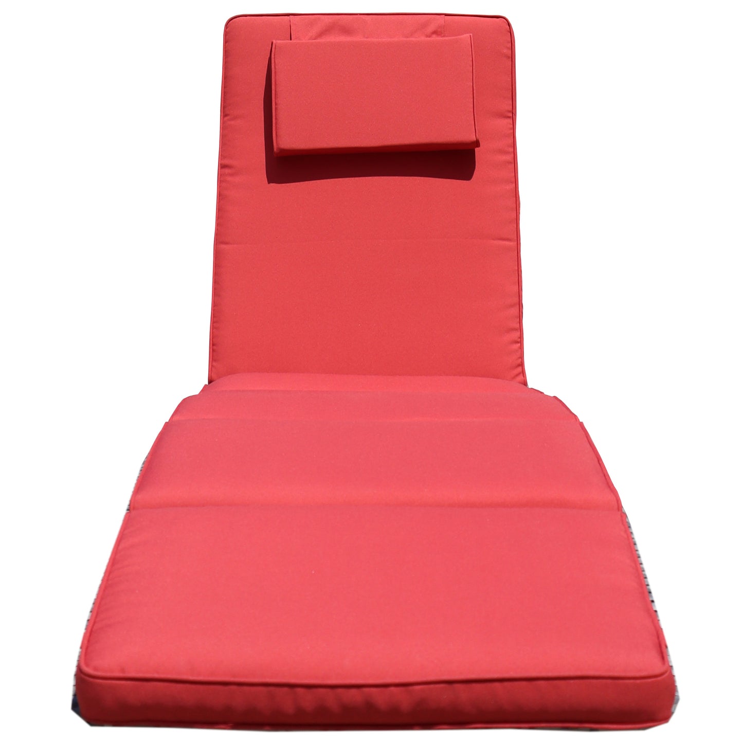 BTExpert Set of 2 Folding Outdoor Chaise Cushions Lounger Padding for Patio, Deck, Garden, Balcony, Terrace Red