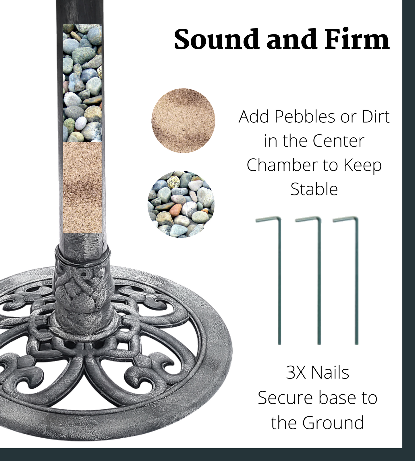 BTExpert - Birdbath Stone Gray 28" Height Outdoor Garden Decor Vintage Solar Pump Bird With Multiple Nozzles
