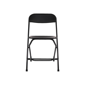100 Black Plastic Folding Chairs Steel Frame, High-Capacity, Lightweight for Office, Wedding, Party, Picnic, Dining, School - Set of 100