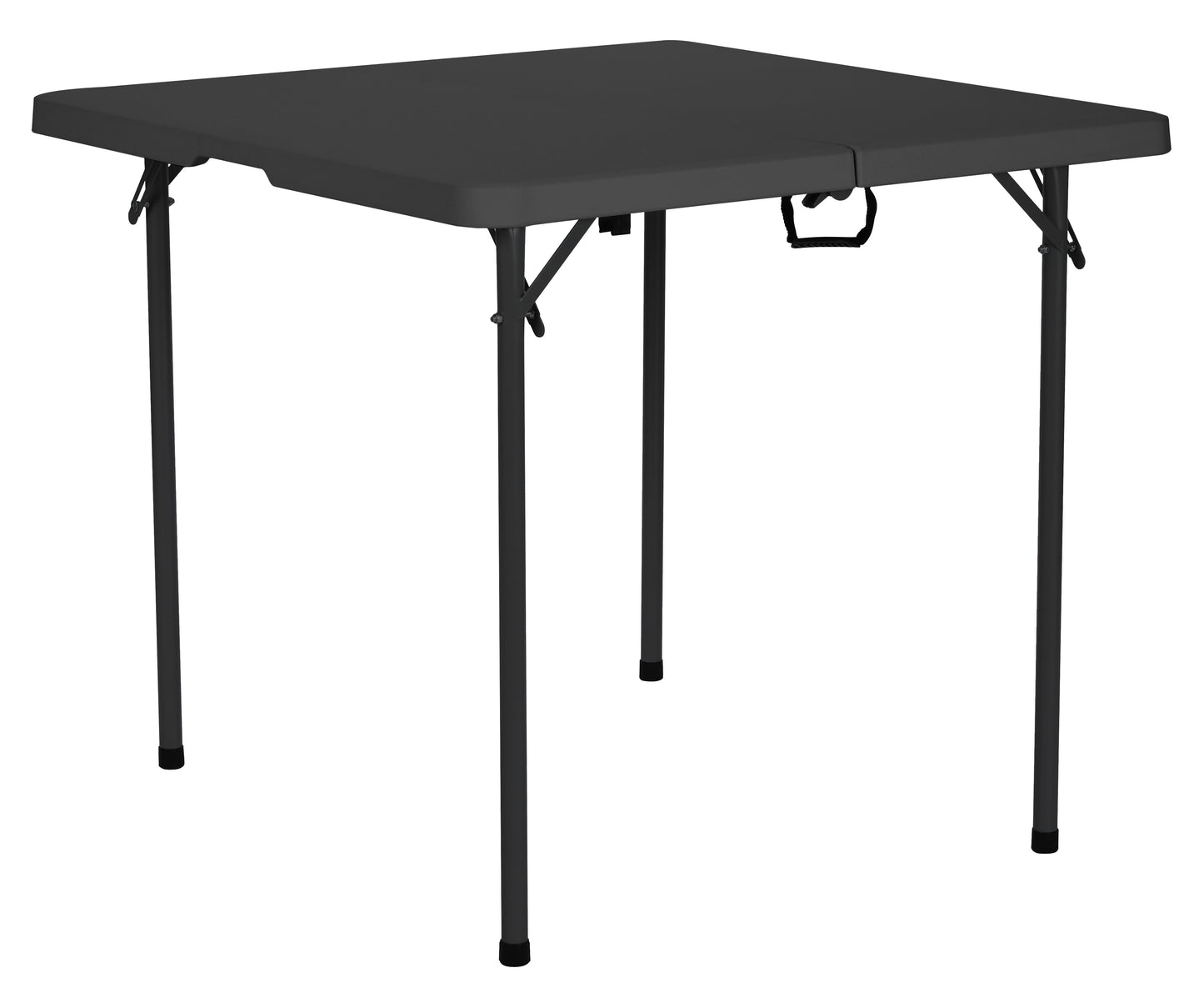 BTEXPERT 34" Bi-Folding Commercial Fold in Half Square Table Heavy Duty Portable Plastic Dining Card Table w Handle for Indoor Outdoor Kitchen Party Wedding Event Black Set of 2