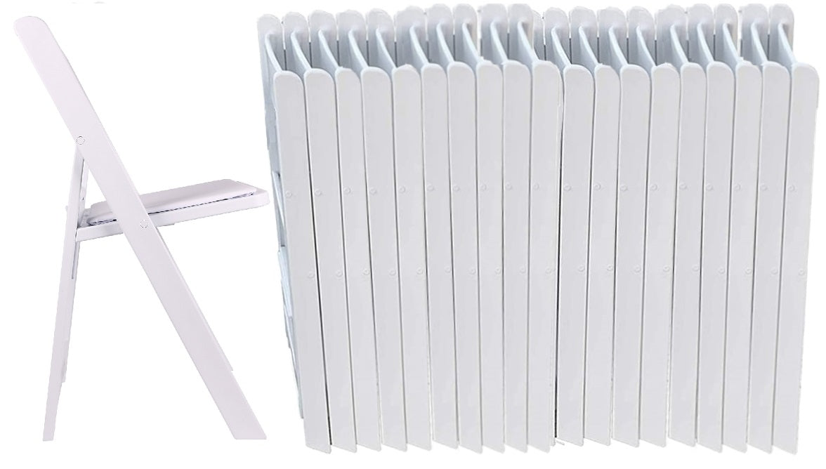 BTExpert Folding Chair Indoor Outdoor lightweight Set for Home Event Dining Church School White - Set of 20