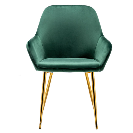 BTExpert Tasmia Velvet Emerald Green Accent Bucket Counter Height Upholstered Dining Chair -One