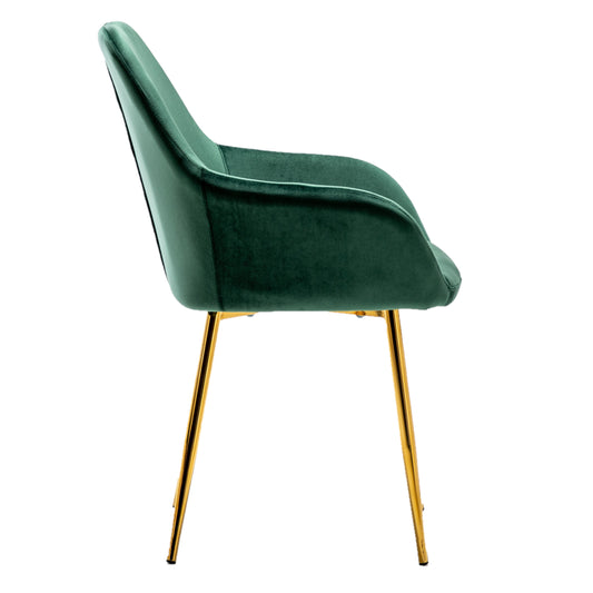 BTExpert Tasmia Velvet Emerald Green Accent Bucket Counter Height Upholstered Dining Chair -One