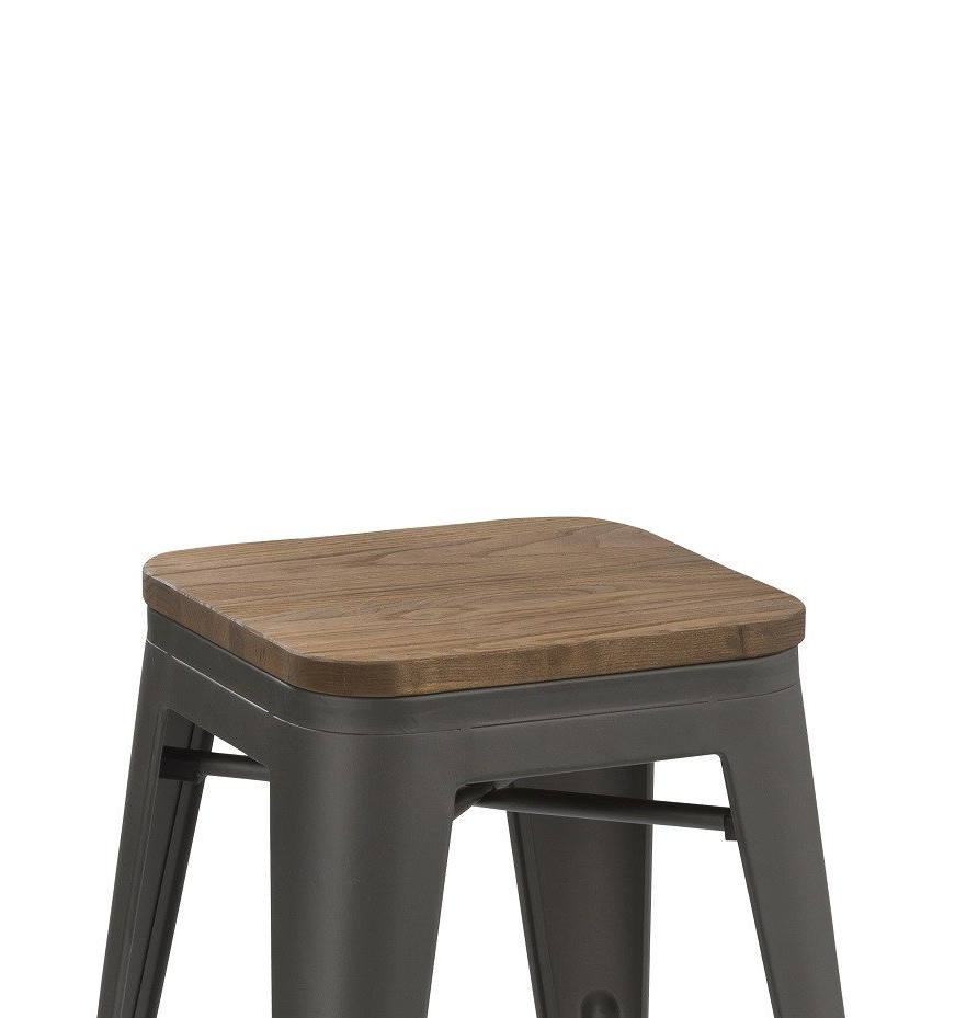 BTExpert 30" Metal Vintage Gunmetal Rustic Counter Bar Stool Modern Wood seat 4 barstools