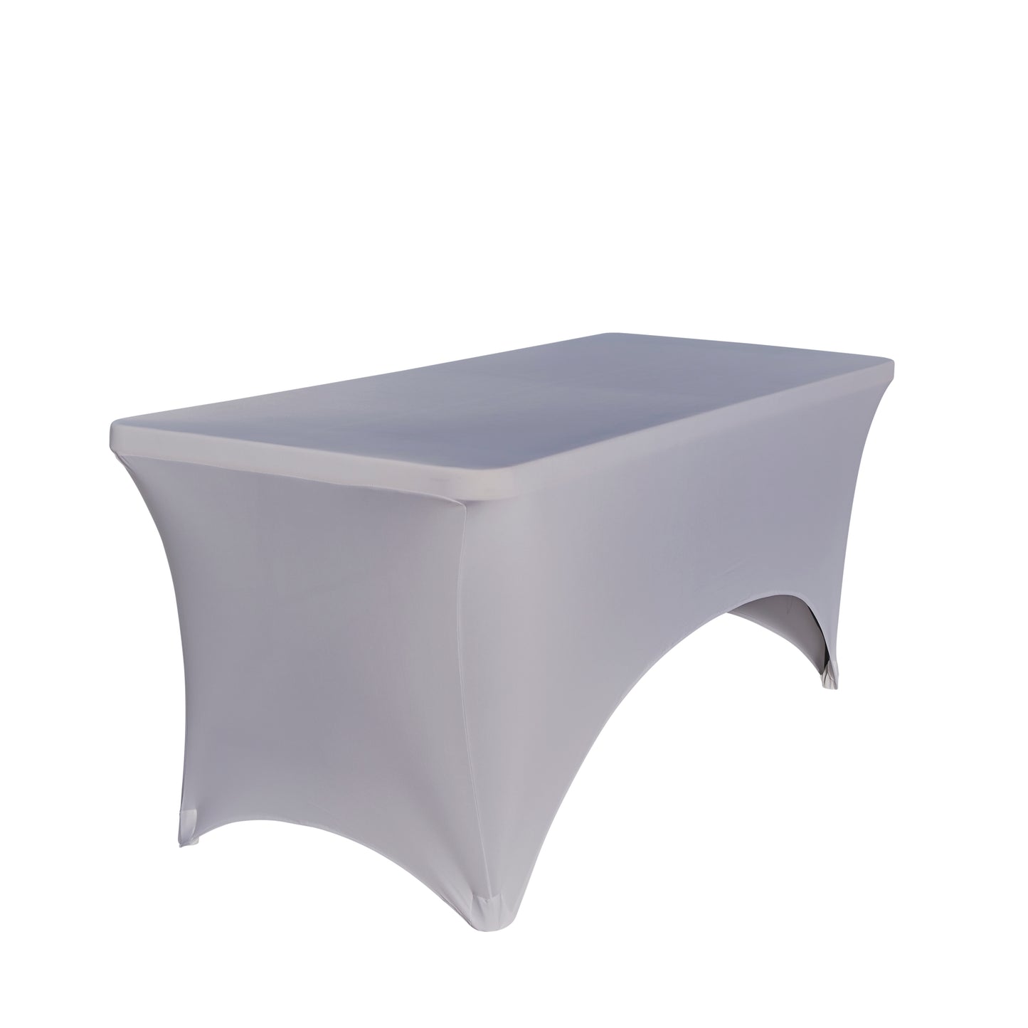 BTExpert 15-Pack White Stretch Tablecloths for 6ft Folding Tables, Fitted Spandex Covers for Weddings & Parties