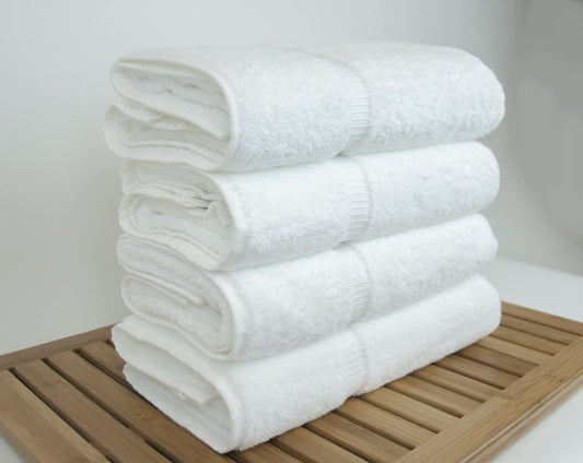Hotel & Spa Luxury 100% Turkish Cotton Towels, 27" x 54" White - Set of 4