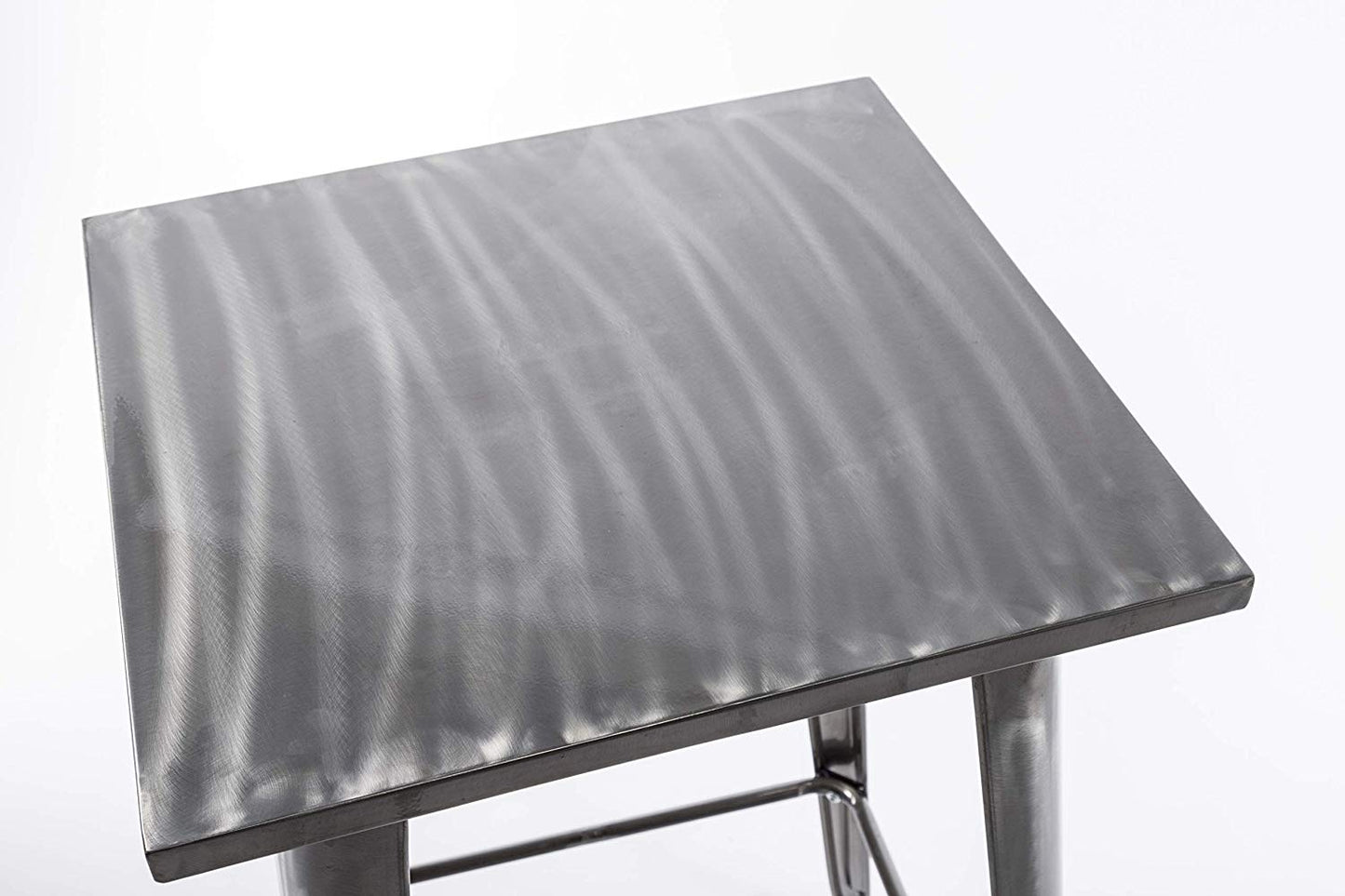 BTExpert Industrial Antique Distressed Metal 23.5" Square Dining Pub Table