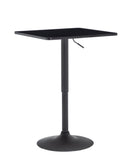 BTExpert Black Adjustable 27–36" Industrial Bar Table, Swivel Wood Top Square Pub Bistro