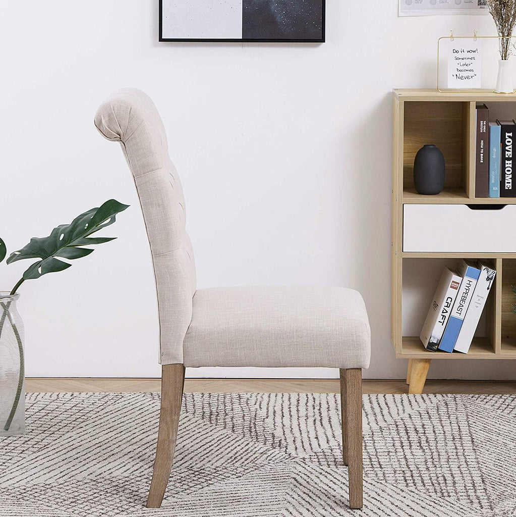 SET OF 2 High Back Tufted Parsons Upholstered Padded Dining Room Chair