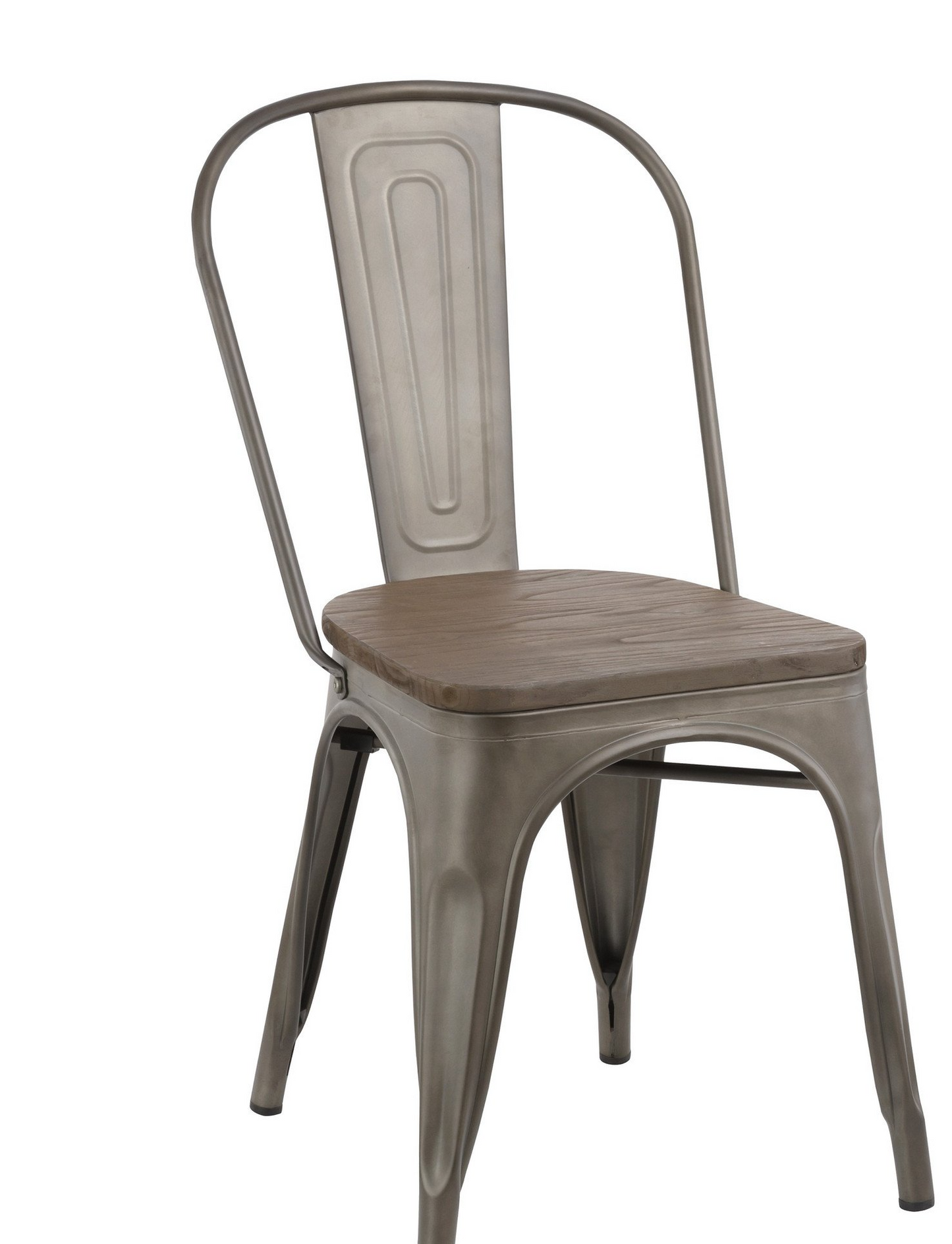 Industrial Metal Antique Bronze Rustic Distress Dining Bistro Cafe Side Chair-2