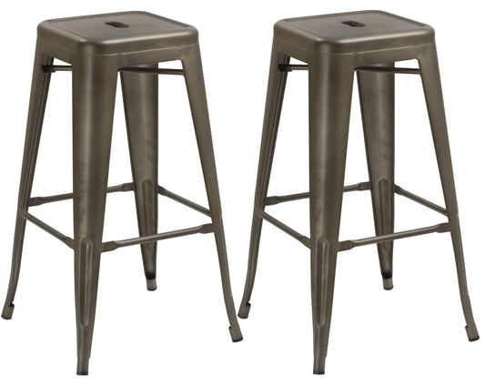 BTExpert 30" inch Industrial Metal Antique Copper Distressed Counter Bar Stool - Set of 2