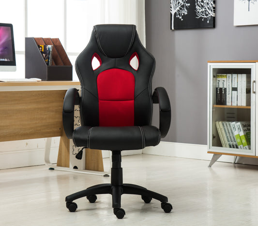 Gaming Tilt Swivel High back Leather Office Executive Chair - Red