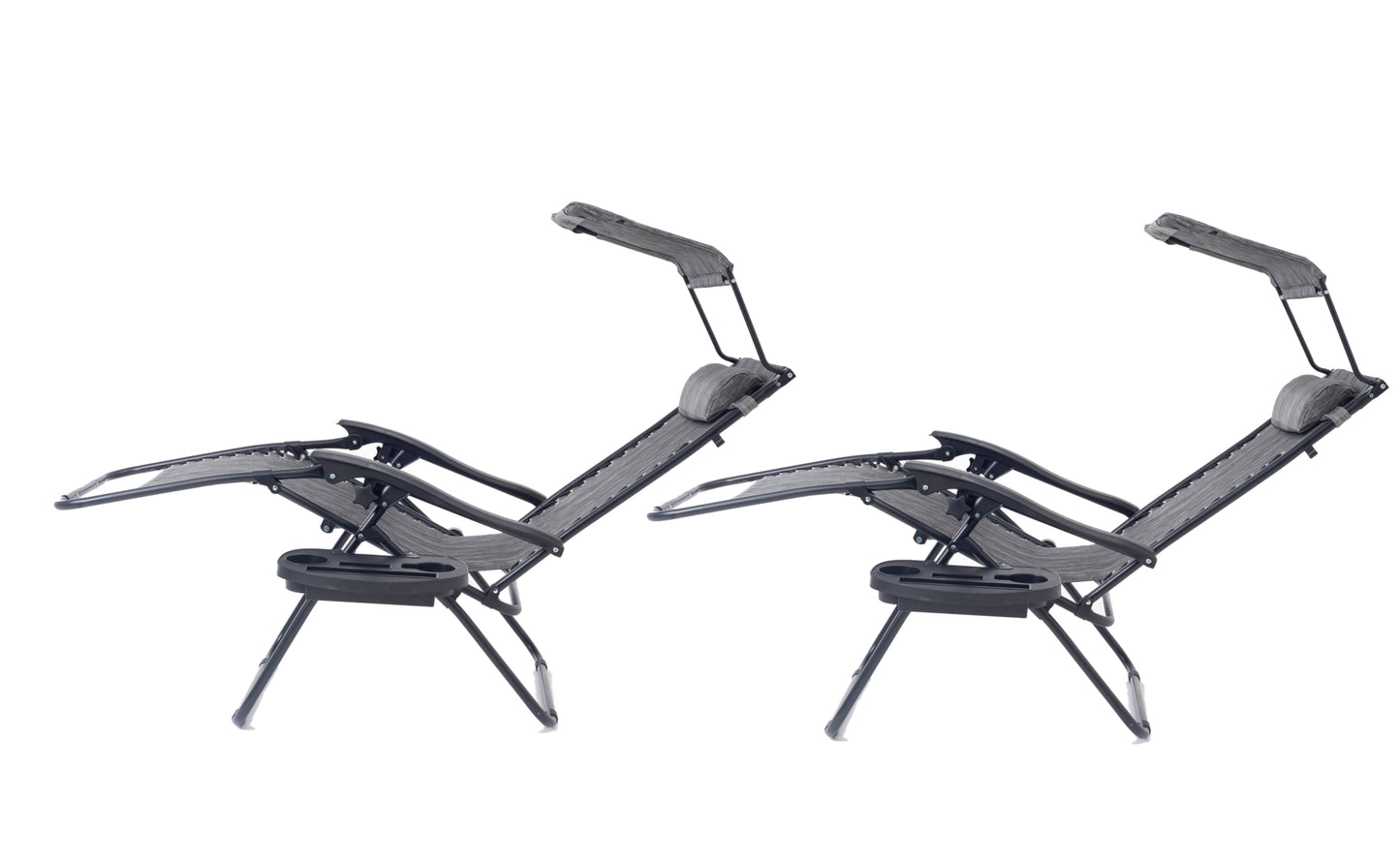 BTExpert Adjustable Steel Mesh Zero Gravity Lounge Chairs - Set of 2