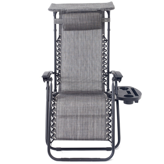 BTExpert Adjustable Steel Mesh Zero Gravity Lounge Chairs - Set of 2