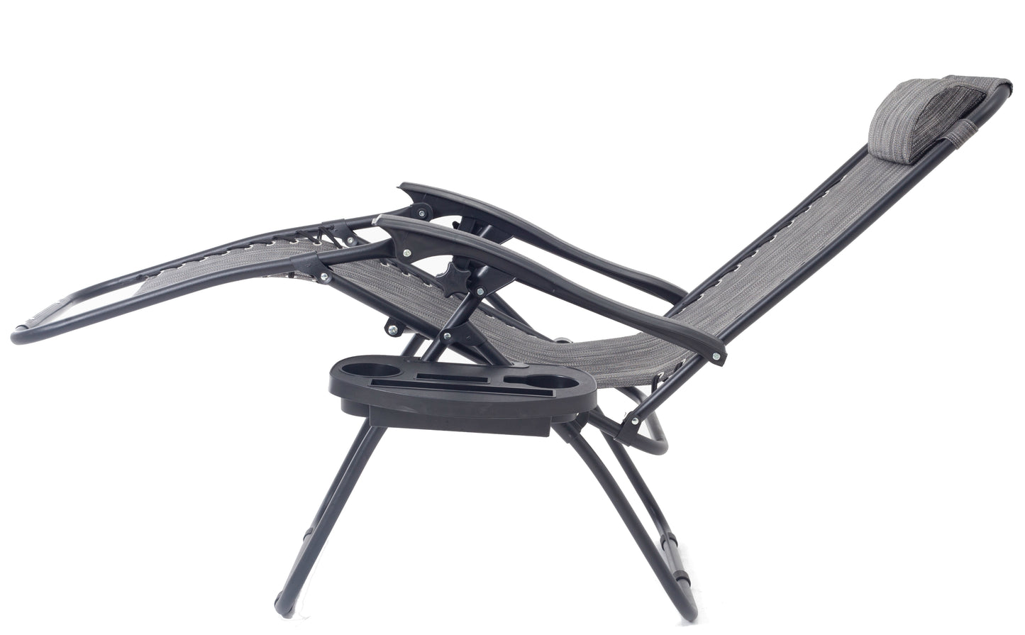 BTExpert Zero Gravity Chair Case Lounge Outdoor Patio Beach Yard Garden With Utility Tray Cup Holder Gray - Set of 2