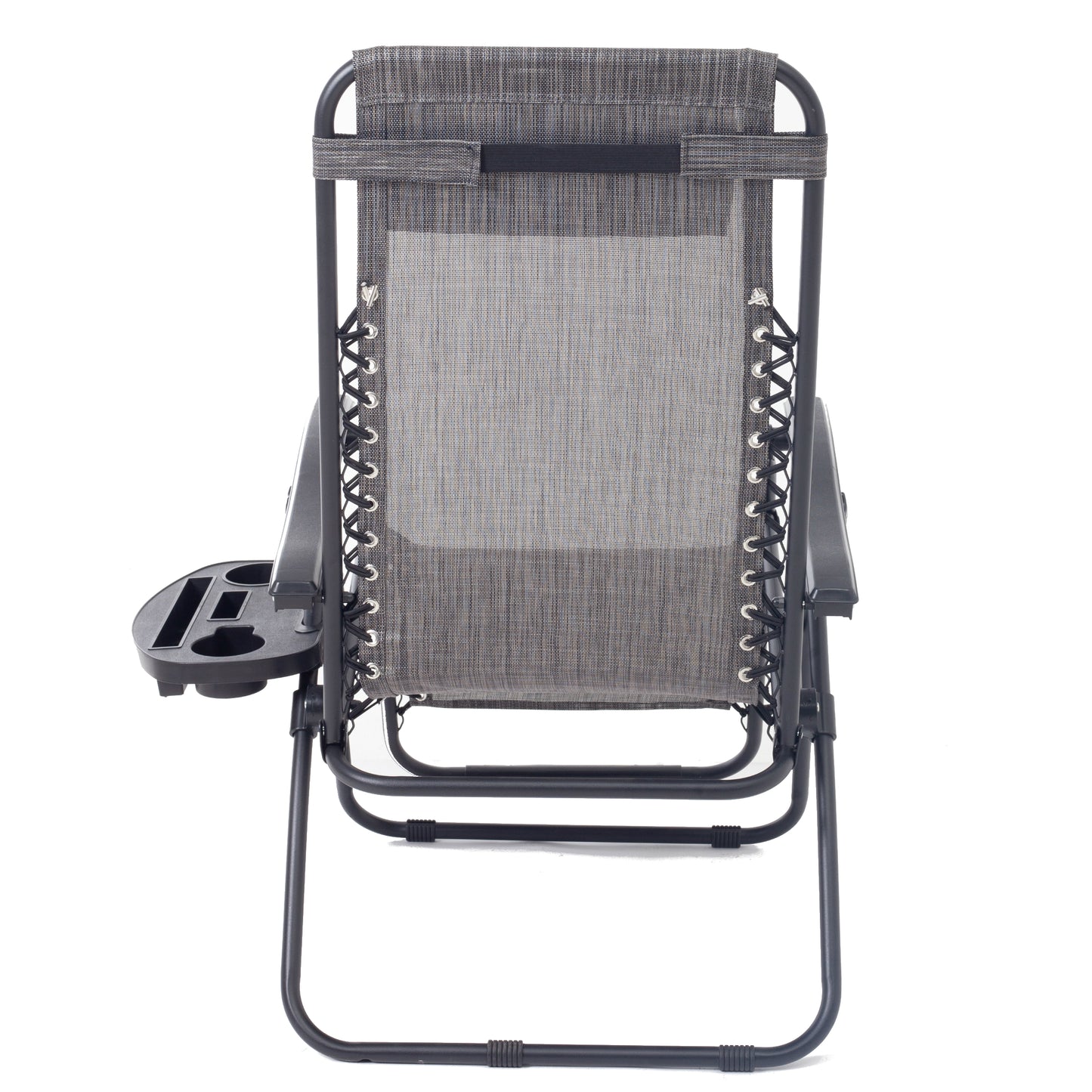 BTExpert Zero Gravity Chair Case Lounge Outdoor Patio Beach Yard Garden With Utility Tray Cup Holder Gray - Set of 2