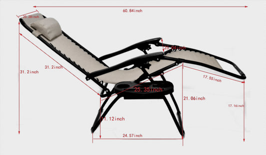 Improved Zero gravity Chair Outdoor lounge patio Cup tray Black 2 pack case set