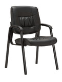 BTEXPERT Leather Chair Reception Side Conference Waiting Room Guest Chair Black