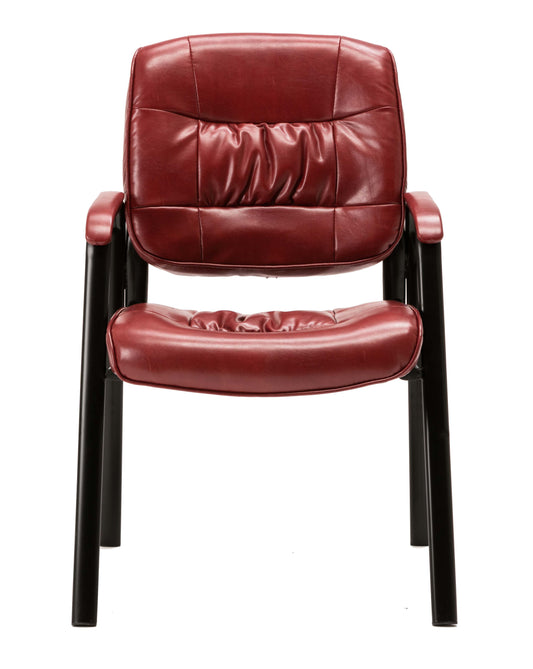 Leather Executive Office Chair Waiting Guest Conferance Chair Burgundy