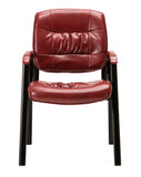 Leather Executive Office Chair Waiting Guest Conferance Chair Burgundy