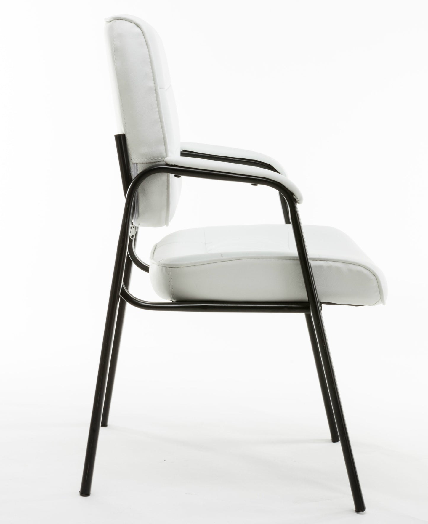 BTEXPERT Leather Chair Reception Side Conference Waiting Room Guest Chair White