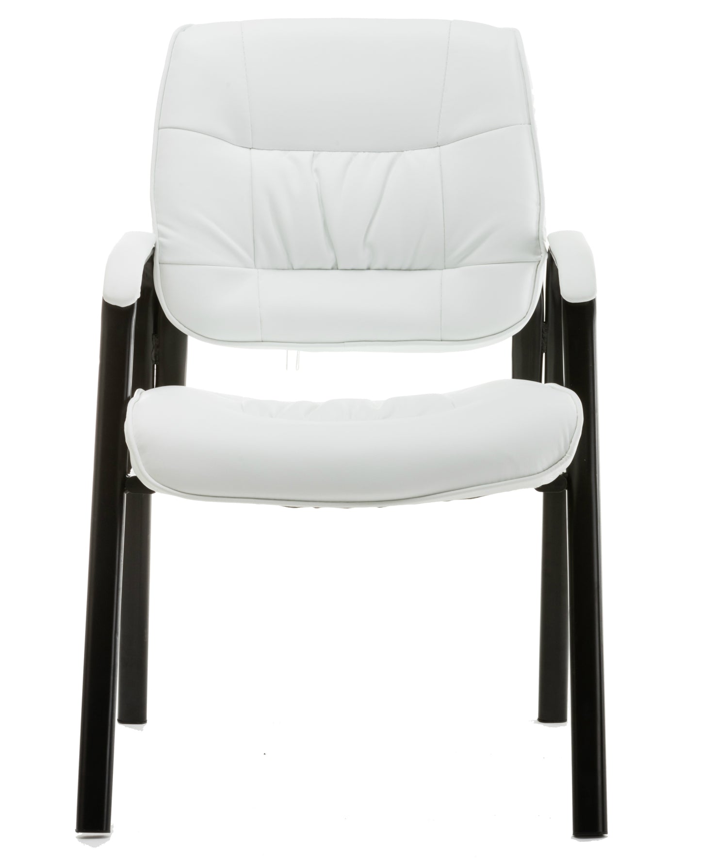 BTEXPERT Leather Chair Reception Side Conference Waiting Room Guest Chair White