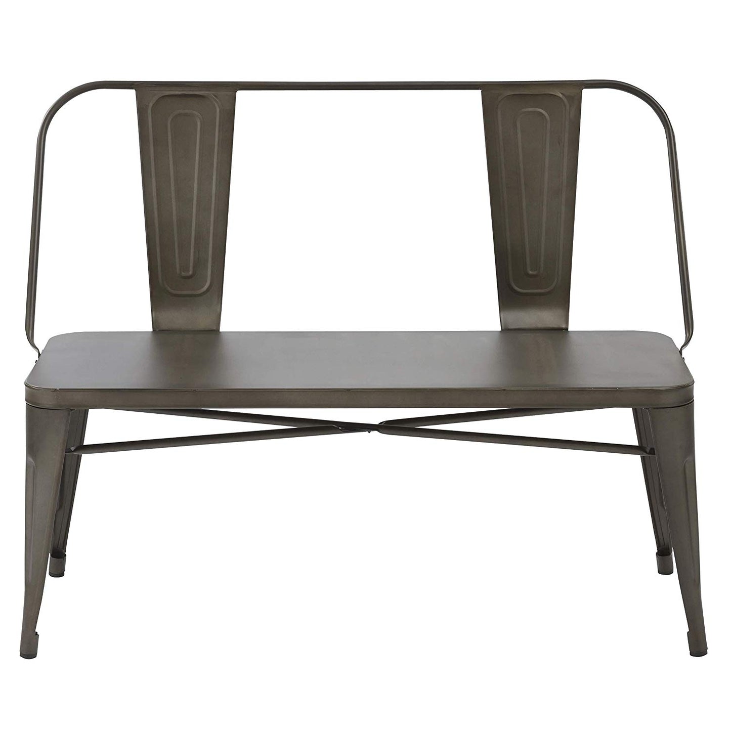 BTEXPERT AM5061CC Industrial Dining Chair Steel Frame Bench, Bronze Metal, 5061CC