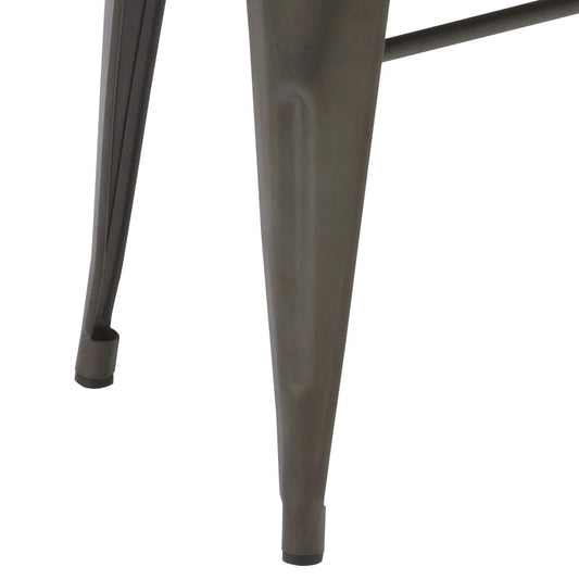 BTEXPERT AM5061CC Industrial Dining Chair Steel Frame Bench, Bronze Metal, 5061CC