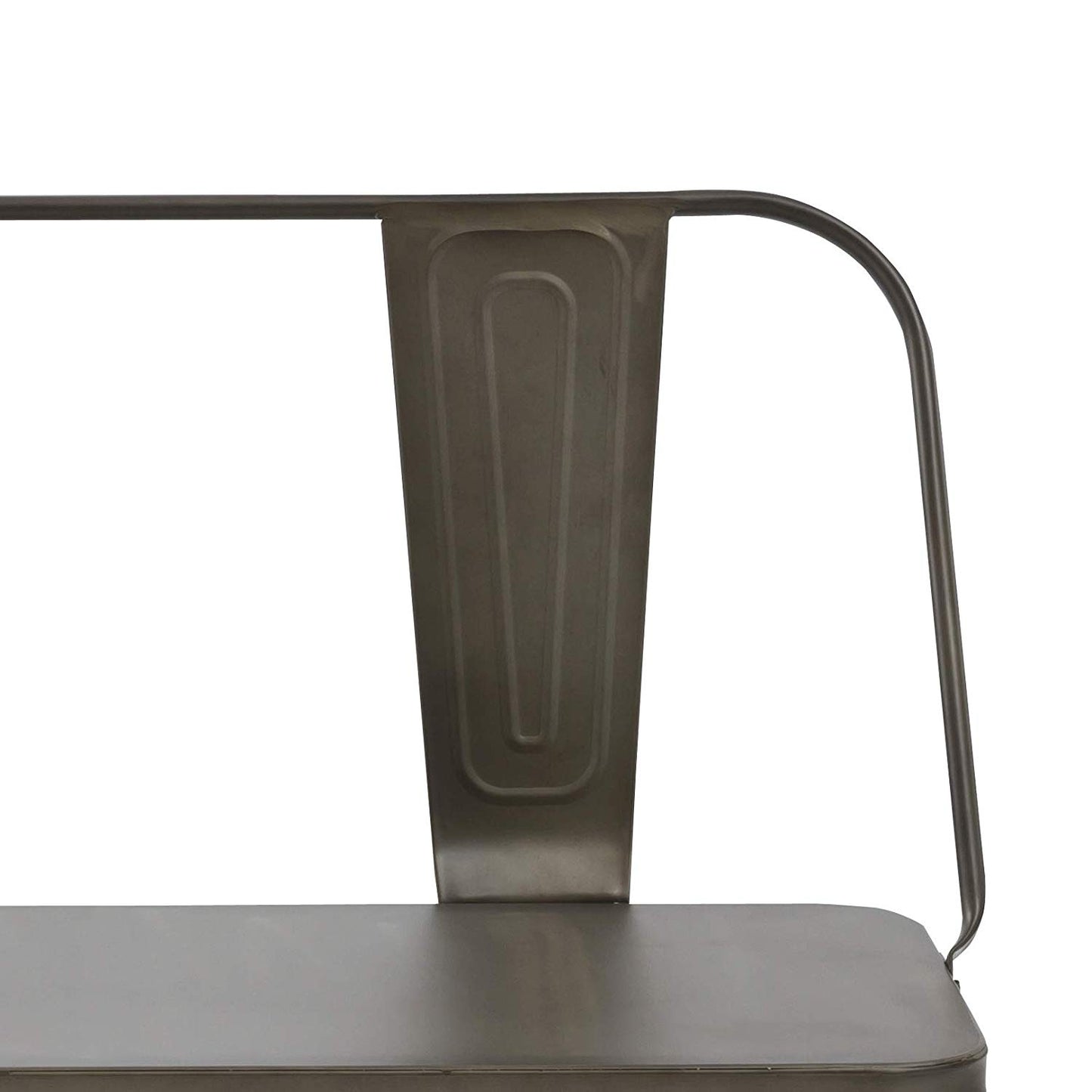 BTEXPERT AM5061CC Industrial Dining Chair Steel Frame Bench, Bronze Metal, 5061CC
