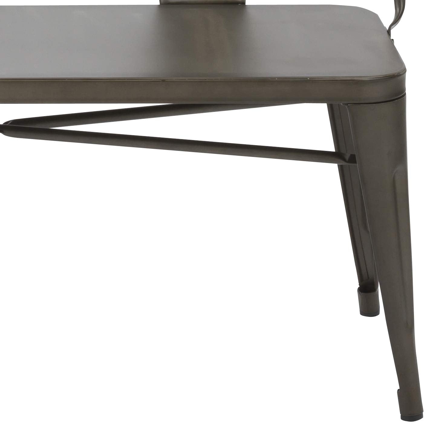 BTEXPERT AM5061CC Industrial Dining Chair Steel Frame Bench, Bronze Metal, 5061CC
