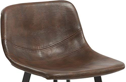 BTExpert 5073-2 30" Faux Leather Crocodile Skin Metal Barstool Brown - Set of 2