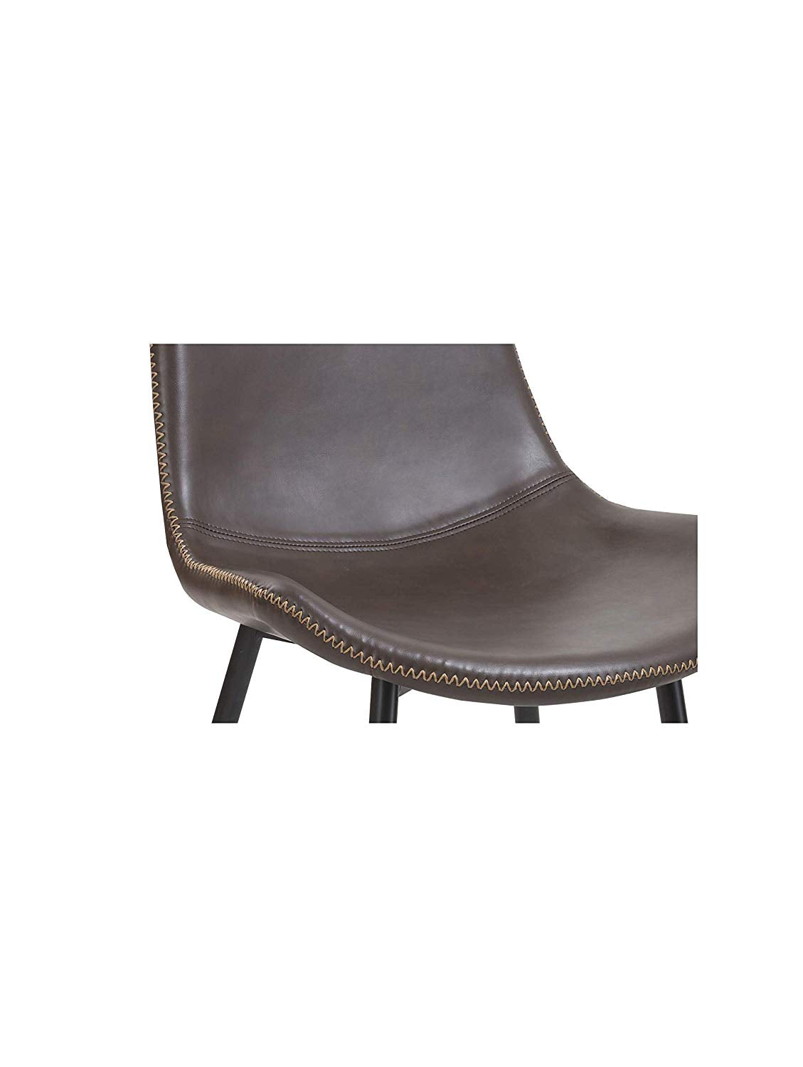 BTEXPERT 5088-2 Vintage Brown Upholstery PU Leatherette Dining Chairs-Rustic - Set of 2