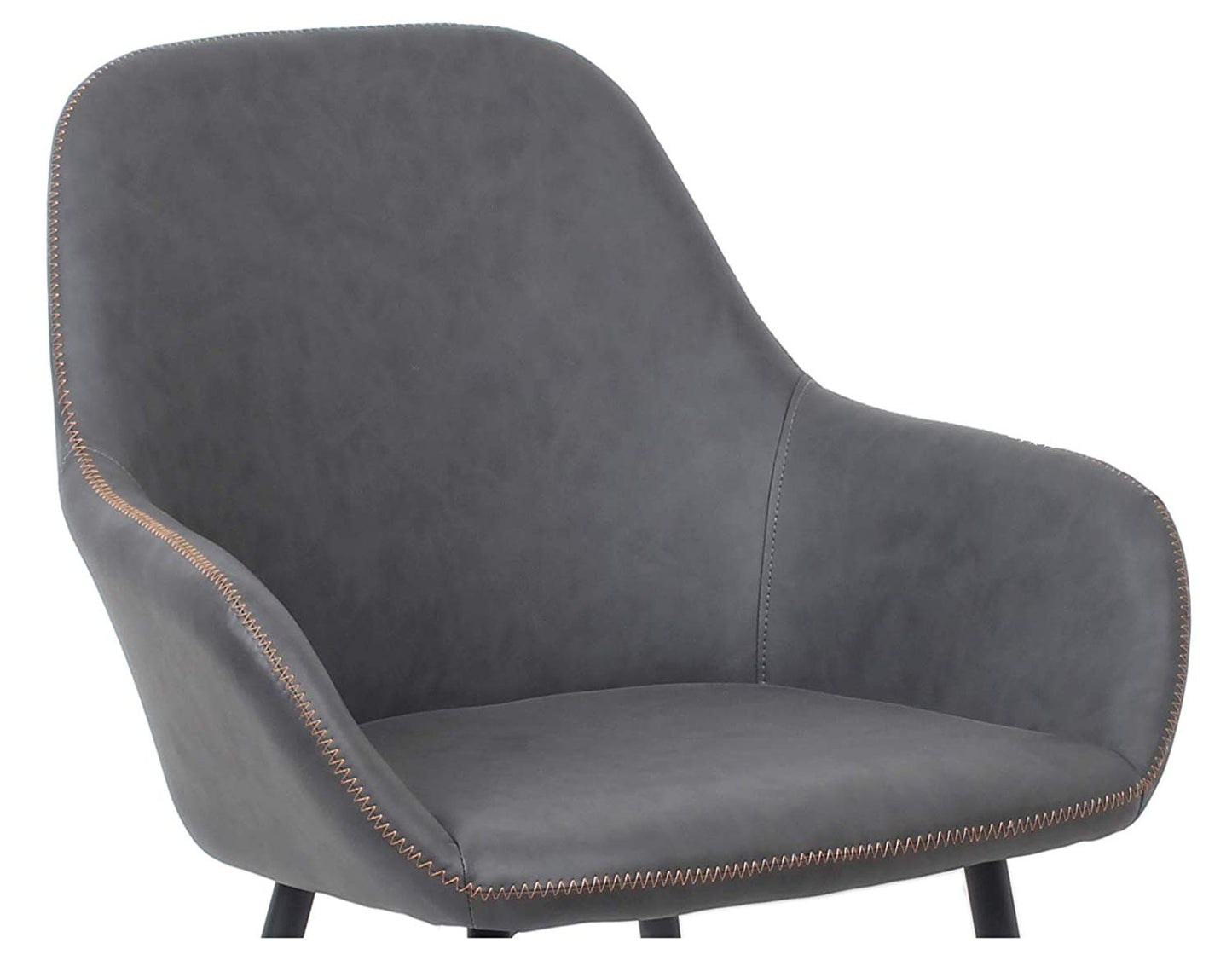 BTEXPERT Bucket Upholstered Dark Gray Accent Chair - Set of 2