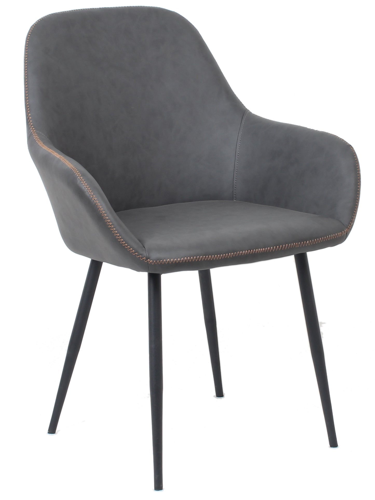 BTEXPERT Bucket Upholstered Dark Gray Accent Chair - Set of 2