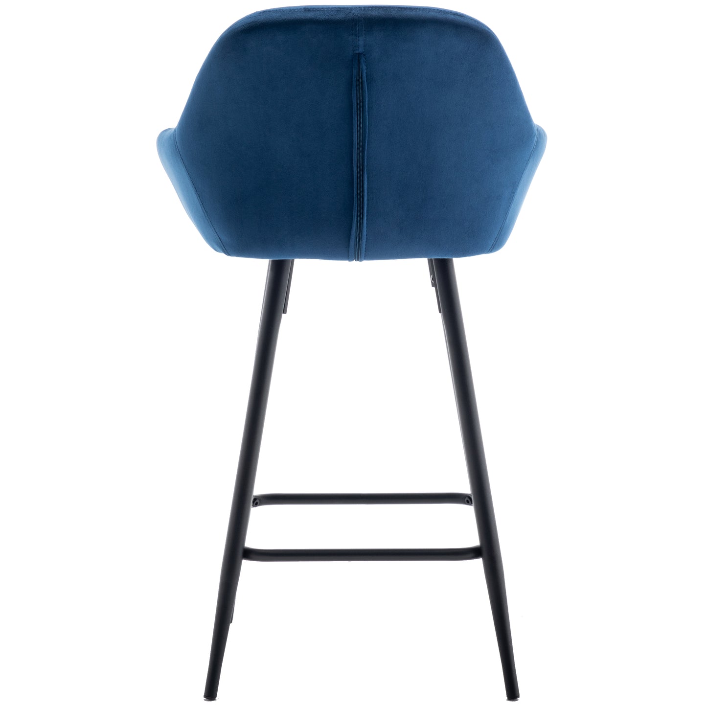 BTExpert Blue Velvet Bucket Upholstered 24" Counter Height Barstools - Set of 2