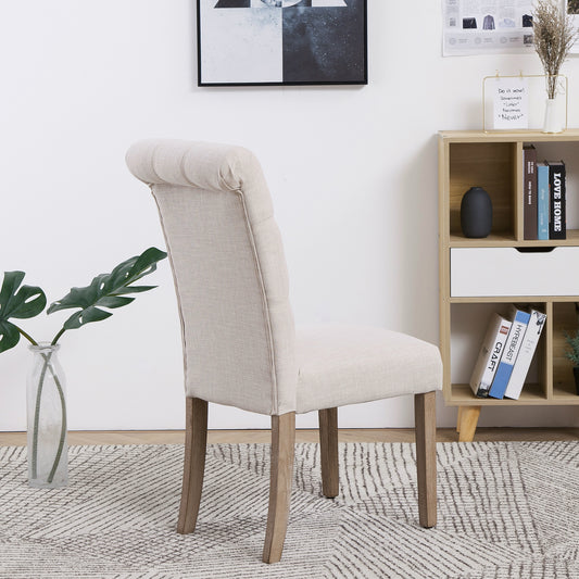 BTExpert High Back Tufted Parsons Upholstered Dining Room Chair ide Solid Wood Accent