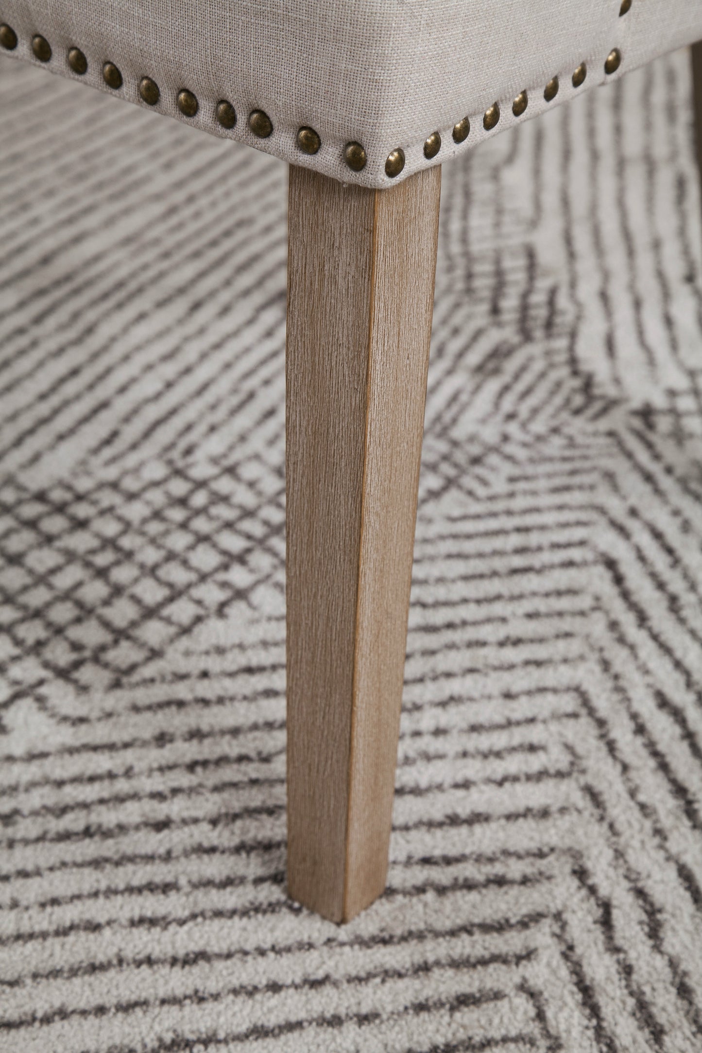 BTExpert High Back Tufted Parsons Upholstered Dining Room Chair Wood Accent Nail Trim Linen Beige