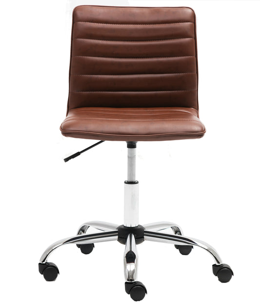 BTExpert Ergonomic Mid-Back PU Leather Swivel Manager Task Chair, Ribbed Design