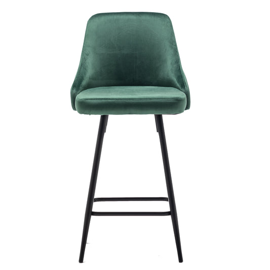 BTExpert Faiza Velvet Geen Upholstered Modern Barstool Stool Bar Chair -One
