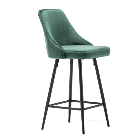 BTExpert Faiza Velvet Geen Upholstered Modern Barstool Stool Bar Chair -One