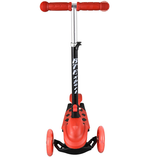 Kids Foldable Kick Scooter 3 Wheels LED lights 4 Adjustable Heights and T-Bar Boys and Girls Ages 3-5