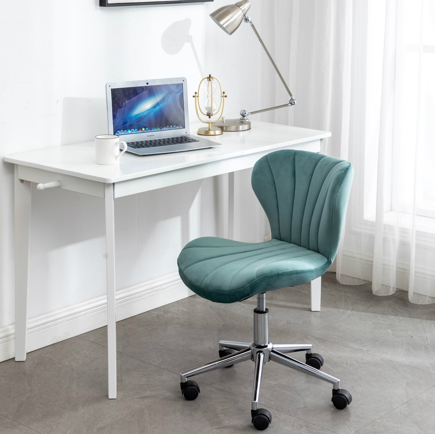 BTExpert Velvet Upholstered Office Task Chair, Plush Vanity & Conference Seating