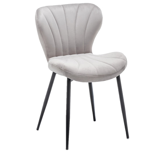 BTExpert Upholstered Modern Grey Velvet Accent Dining Chair