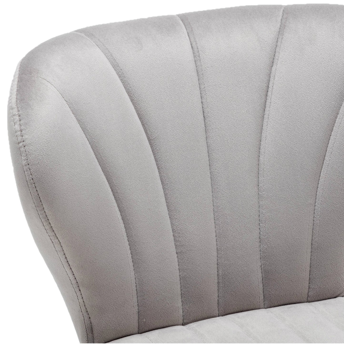 BTEXPERT Upholstered Modern Premium Grey Velvet Accent Dining Chair - Set of 2