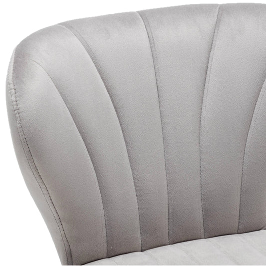 BTEXPERT Upholstered Modern Premium Grey Velvet Accent Dining Chair - Set of 2