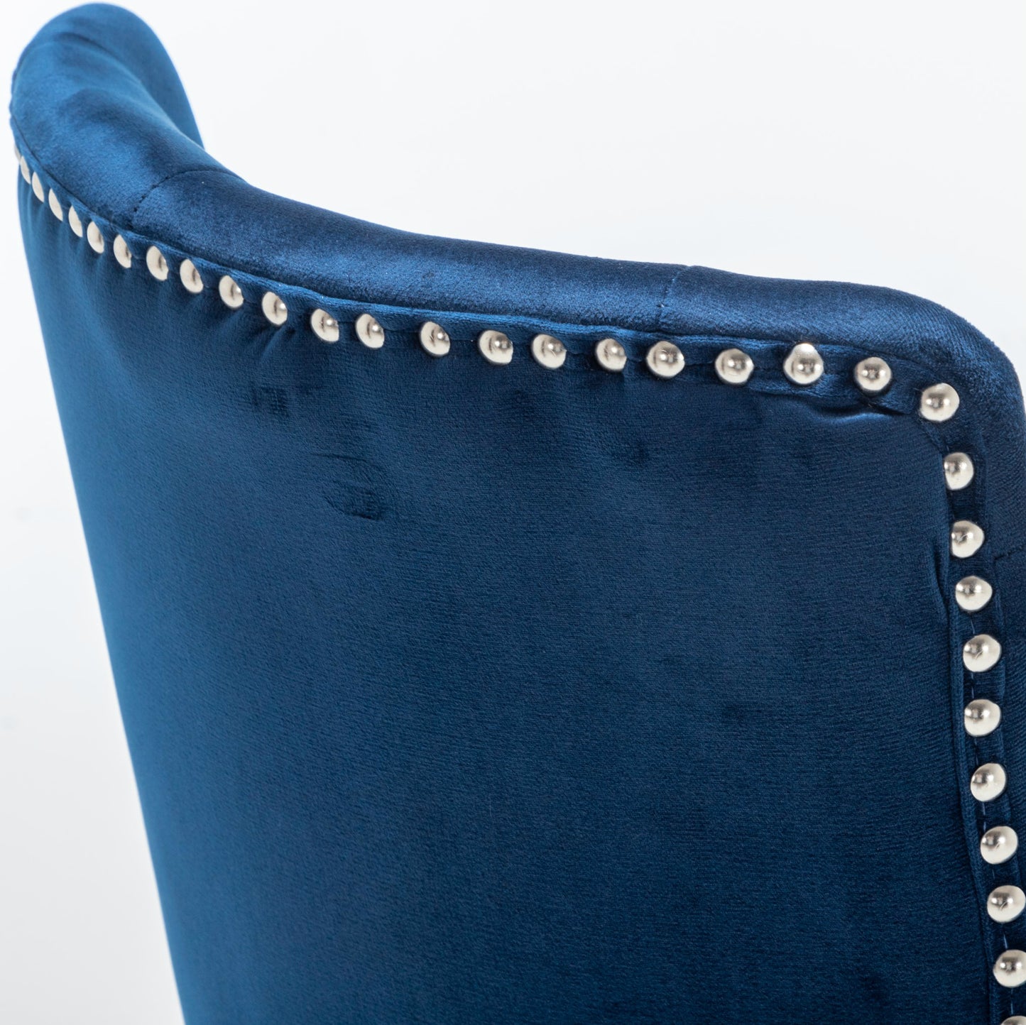 BTEXPERT Upholstered Dining Adjustable Seat, High Back Stool Bar Chairs Blue Tufted - Set of 2